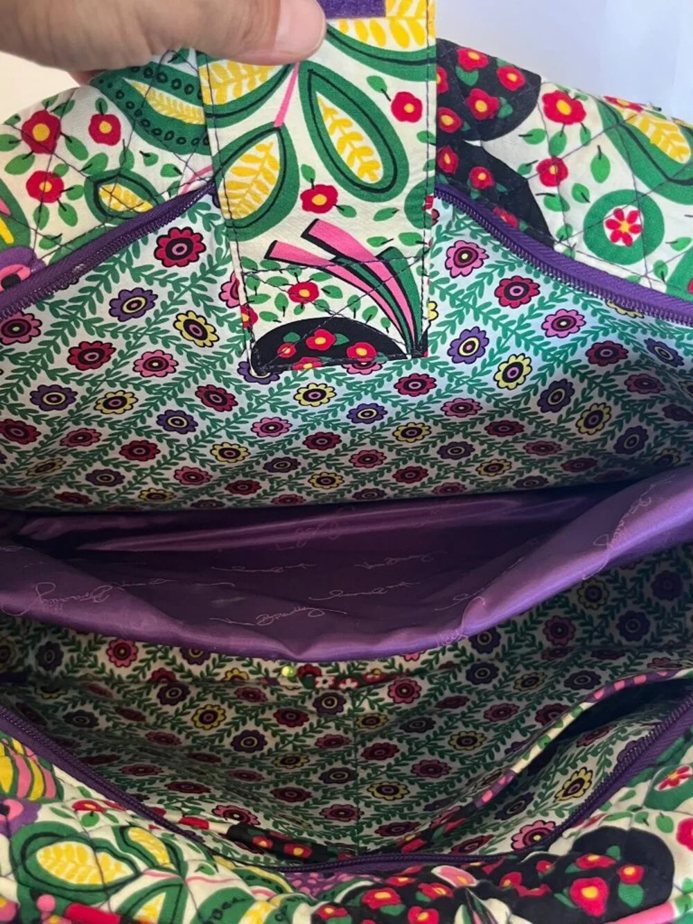 Vera Bradley Laptop Bag Crossbody School Travel Carry-on Viva La Vera purple